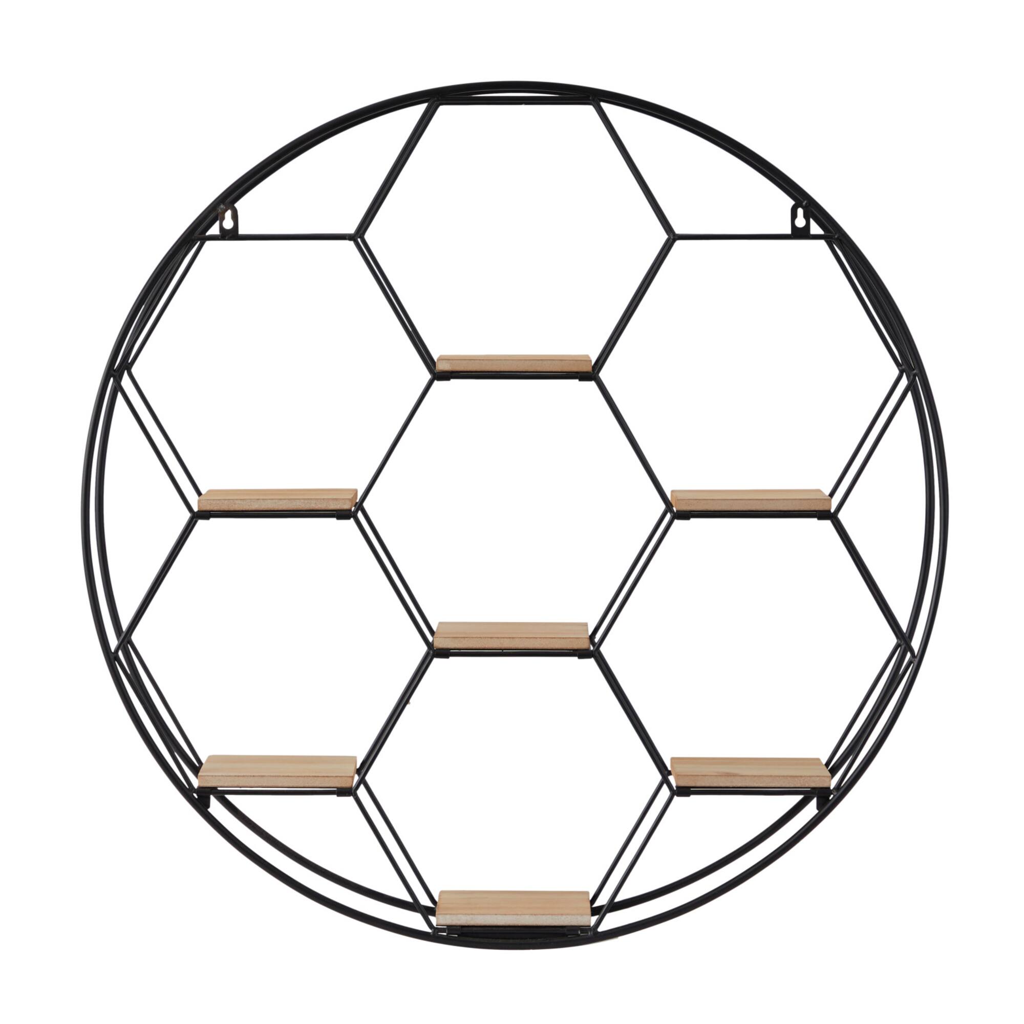 Black Metal Round 7 Shelves Wall Shelf 28" x 5" x 28"